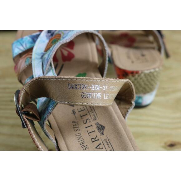 L' Artiste Spring Step Sandals Womens 37 Baocrie Multicolor Wedge Buckle Slip On - Picture 5 of 8